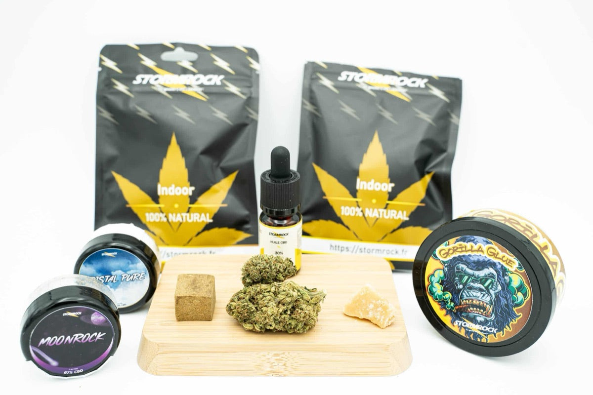 Fleurs de CBD en gros plan